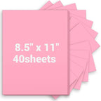 Cardstock 8.5 x 11, Thick Printer Paper 75 lb/200 gsm, 40 Sheets Card Stock Pink by Glyanlee