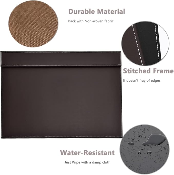 KINGFOM Ultra-Smooth PU Leather Desk Pad & Mat Office Desk Drawing & Writing - Image 6