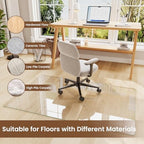 30"x48" Tempered Glass Chair Mat for Carpet | Tempered Glass, Round Corner, Desk Floor Mat for Office Chair/Rolling Chair/Hardwood Floor, 6 Anti-Slip Pads