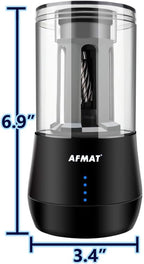 afmat ps-b06 rechargeable long point pencil sharpener for, front angle view