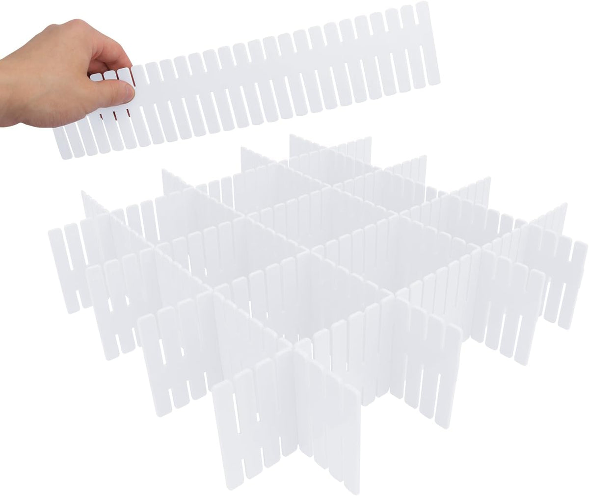 100 PCS Premium DIY Drawer Dividers, White, Adjustable Drawer Organizers for ...