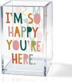 QYUVK I'm So Happy You're Here Acrylic Cosmetic Pencil Holder Cup, Funny Boho by QYUVK