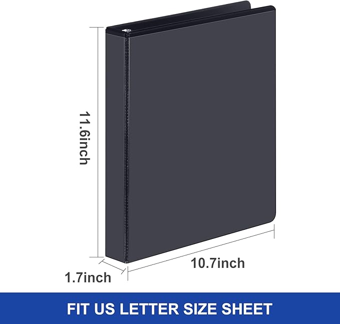 Comix D-Ring Basic View Binder 1 inch 3 Ring Binders, 2.4mm-Thick, Hold 225 - Image 5