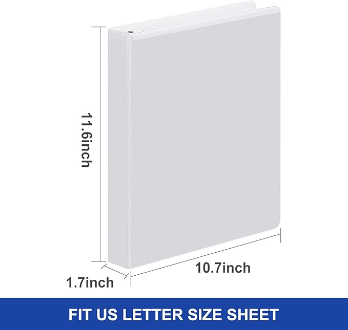 Comix D-Ring Basic View Binder 1 inch 3 Ring Binders, 2.4mm-Thick, Hold 225 - Image 5