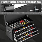 8 drawer rolling tool chest, 3-in-1 assembled tool, side view