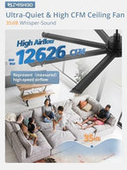 zmishibo 84 inch ceiling fans with lights,8 aluminum shown in use