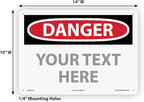 Custom OSHA Style Danger Sign 10" x 14" Plastic Sign, Customizable "Your Text - Image 6