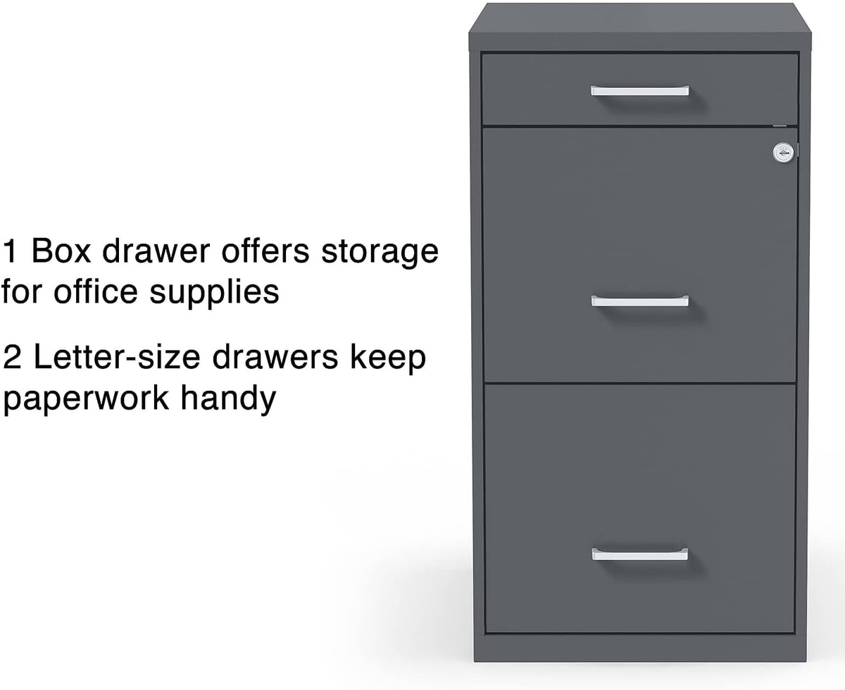 staples 3-drawer vertical file cabinet, letter size, lockable, side view