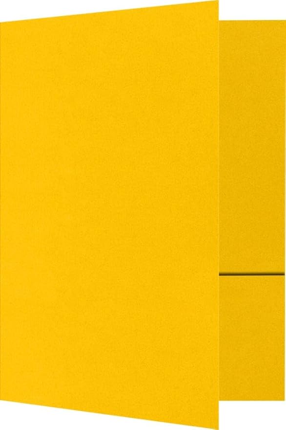 LUXPaper 9" x 12" Presentation Folders | Two Pocket | Sunflower Yellow | 100lb. by LUXPaper