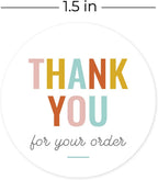 Thank You for Your Order Stickers / 500 Business Appreciation Labels / 1.5" Multi-Color Small Business Thanks Stickers/Made in The USA