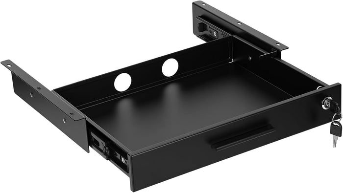 Menkxi 16'' x 12'' Under Desk Drawer Slide Out Storage Organizer, Black
