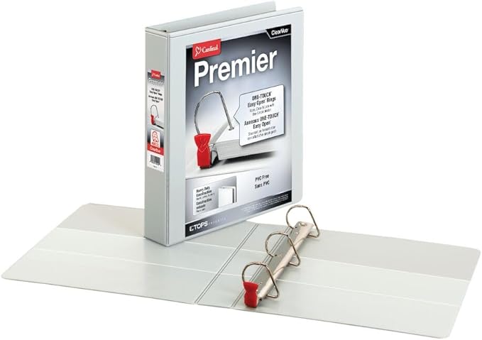 Cardinal 3 Ring Binder, 1.5 Inch Premier Easy Open Binder, ONE-Touch Locking - Image 9