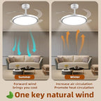 baysquirrel slim retractable ceiling fan with lights and, side view