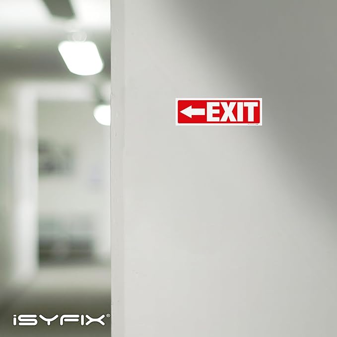 iSYFIX Exit Signs Stickers 2 Pack 12x4 Inch - Image 6