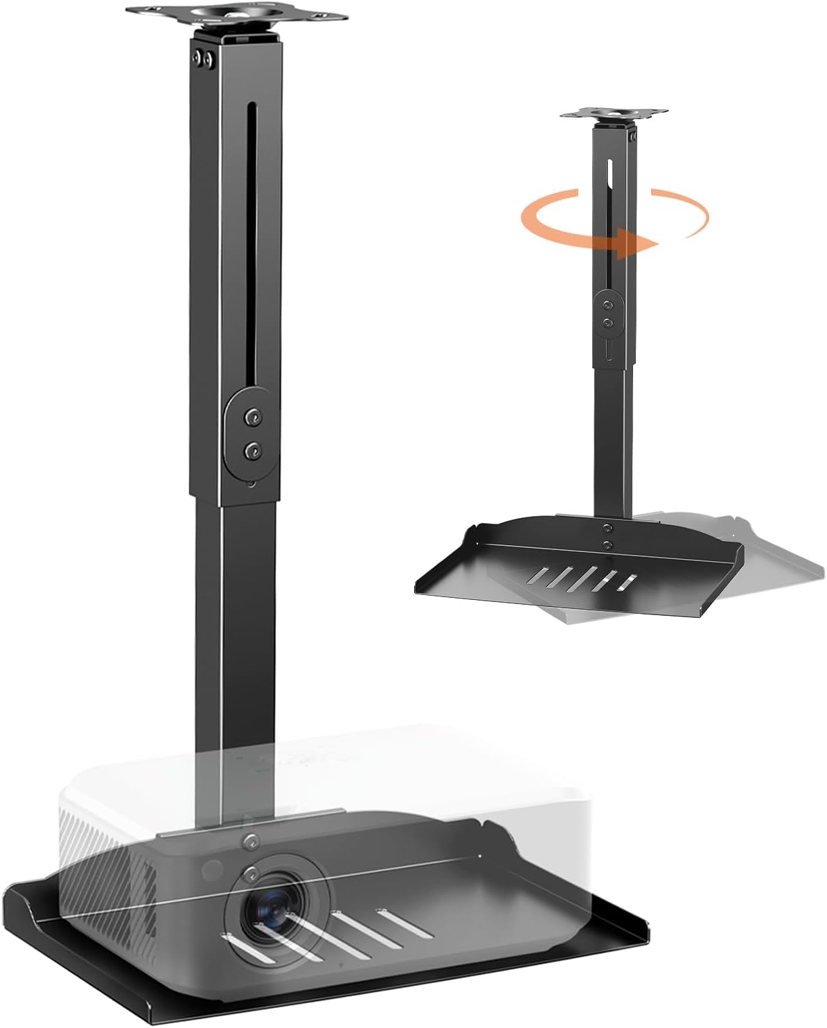PUTORSEN Universal Projector Ceiling Mount with Tray & 360° Swivel Arm