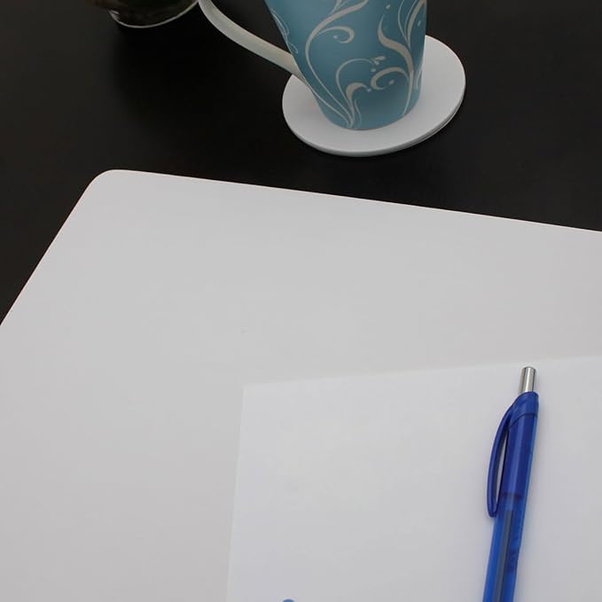 Dacasso 17" x 14" White Leatherette Luxury Conference Table Pad - Image 2