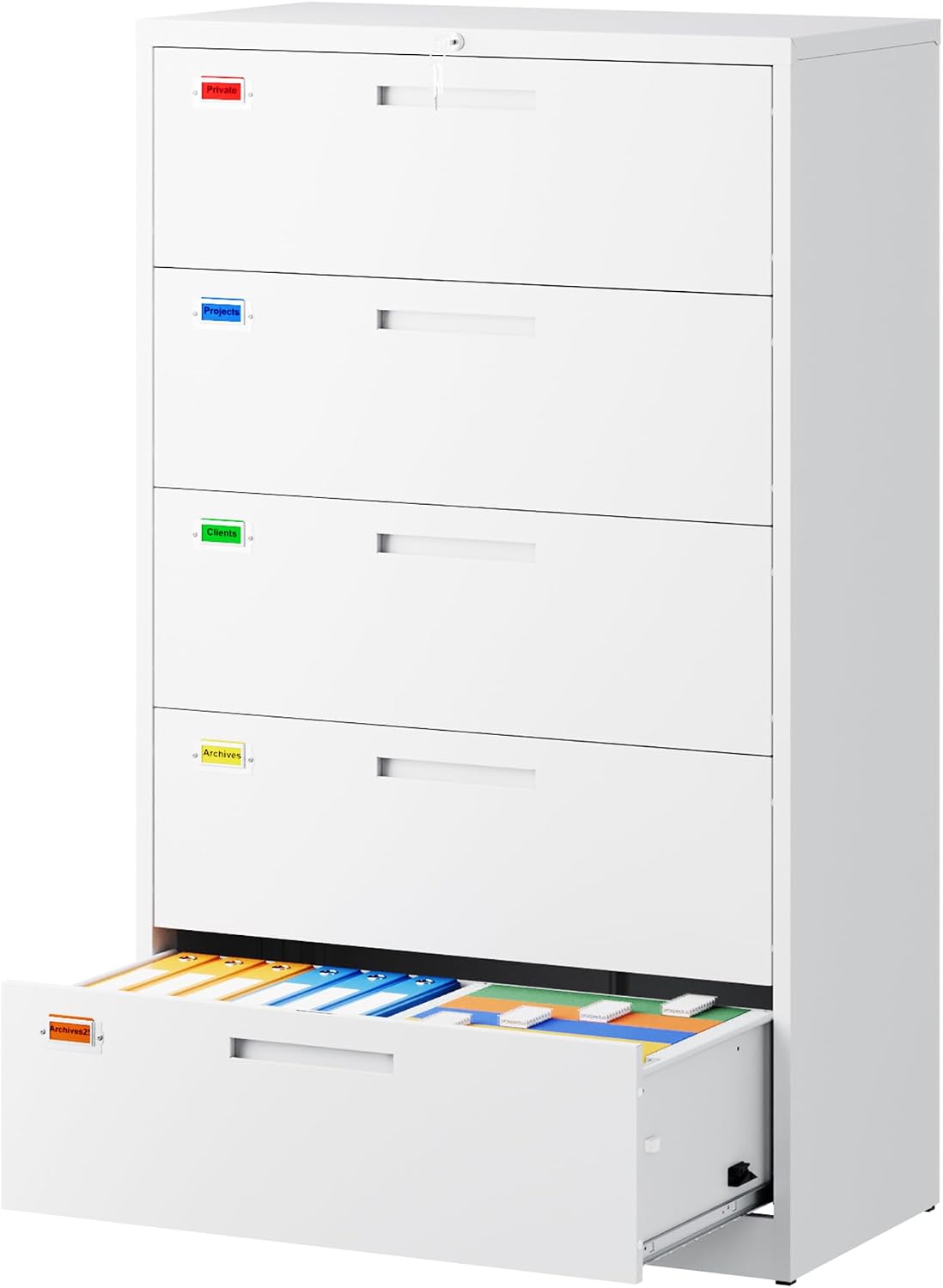 PEUKC 5 Drawer File Cabinet, Lateral Filing Cabinets