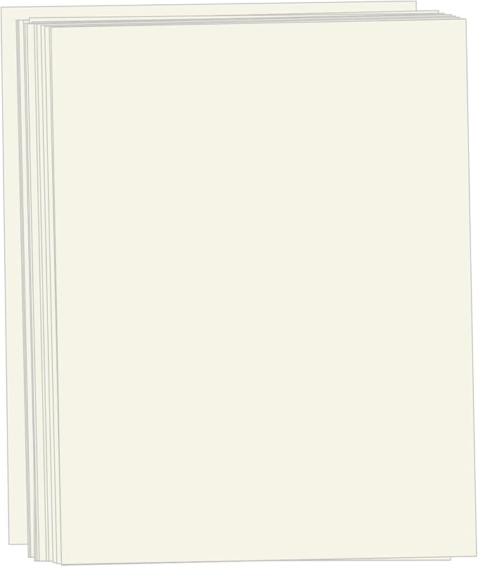 50 Sheets Cream Cardstock 8.5 x 11, Creebe 65lb Off White Card Stock Ivory by Unknown