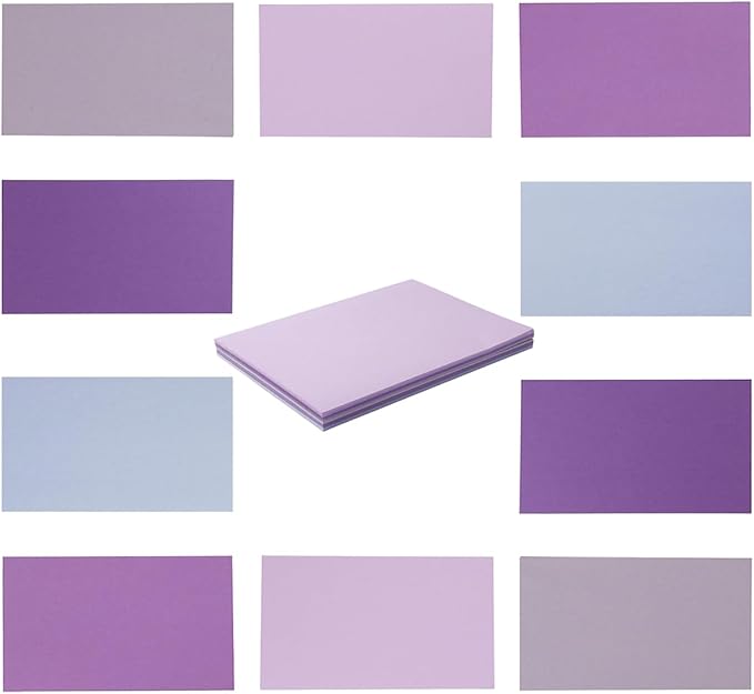 50 Sheets Small Colored Cardstock Paper 5 Colors Blank Flash Cards, 250 GSM by Topeen