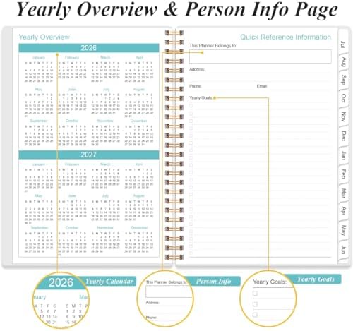 2027 Daily & Monthly Planner - One Page Per Day, Daily Planner from Janua...