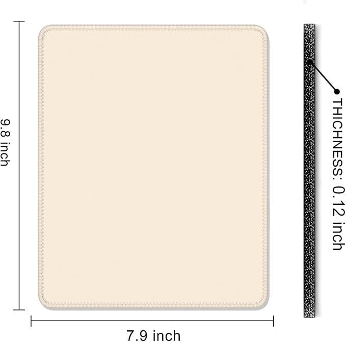 Auhoahsil Beige Mouse Pad, 12 x 10 Inch Square Mousepad, 3mm Thick Rubber Mouse - Image 7