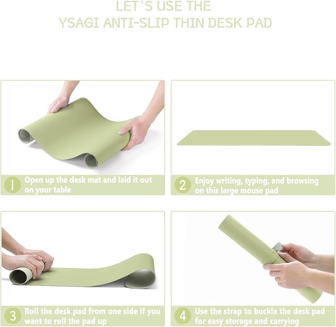 YSAGi Non-Slip Leather Desk Pad L Size, Waterproof Laptop Computer Desk - Image 7