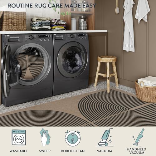 lahome modern rainbow easy jute outdoor runner rug showing dimensions