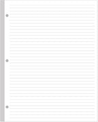 3-Hole Lined Refill Paper, Letter Size Punched Ruled Filler, 100 Sheets / 200 by Yaridar