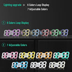 15" large 3d led wall clock rgb neon, close-up detail