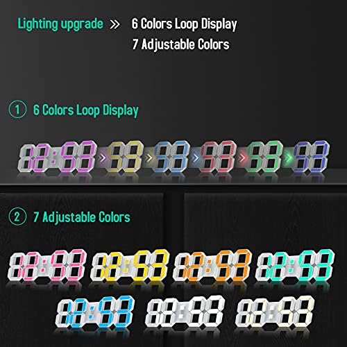 15" large 3d led wall clock rgb neon, close-up detail
