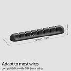 Apromisith USB Cable Organizer Clips Cord Holder, 6 Packs Black Self Adhesive - Image 2
