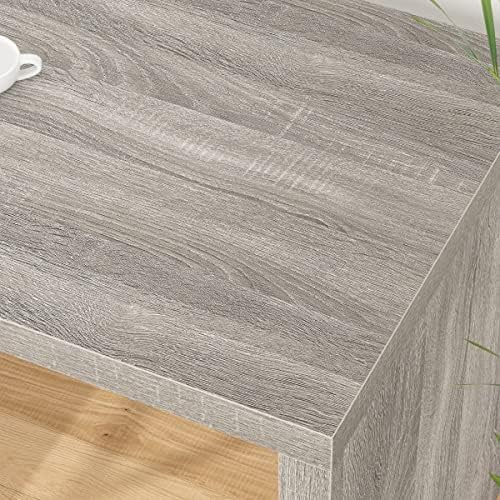 HSH L Shaped Corner Desk, Reversible Computer Desk, Light Grey, 55 Inch
