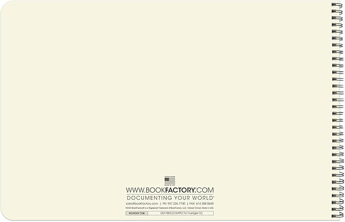 BookFactory Accounting Ledger Notebook/Large 12 Column Accounting Ledger - Image 4
