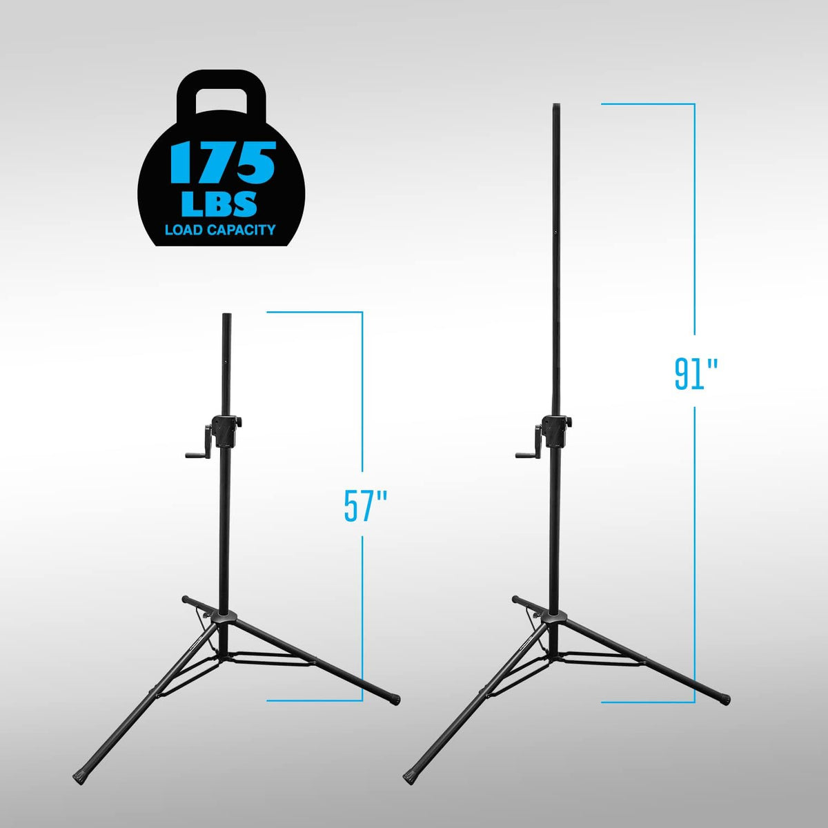 AxcessAbles Heavy-Duty DJ Stands with Carry Bag | 175LB Load Capacity | Crank...