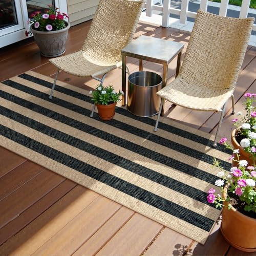 lahome striped easy jute outdoor runner rug, 2x6, package contents
