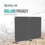 Steel-AID 100-inch Rolling Privacy Room Divider - Image 2