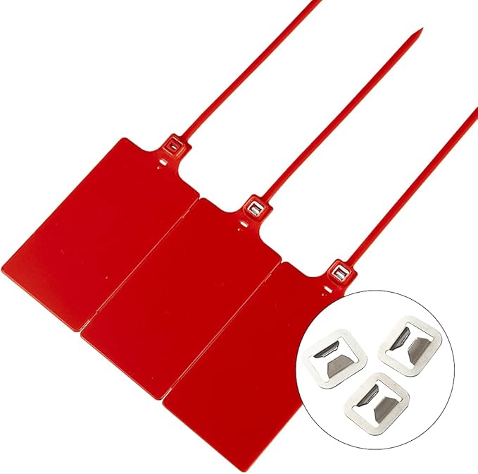 200Pcs Plastic Seals Shipping Label Tags, Writable Marker Big Sign Tie - Image 4