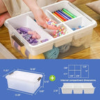 macopro 17qt clear plastic box craft storage bin, close-up detail