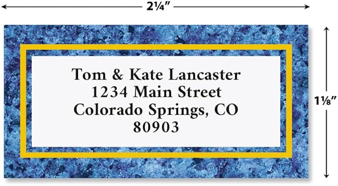 Blue Granite Personalized Border Return Address Labels- Set of 144 1-1/8" x - Image 2