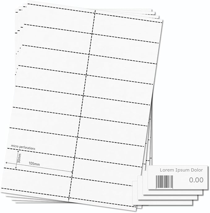 OfficeGear Shelf Edge Barcode Price Ticket Labels 18-up 30x105mm Custom by OfficeGear