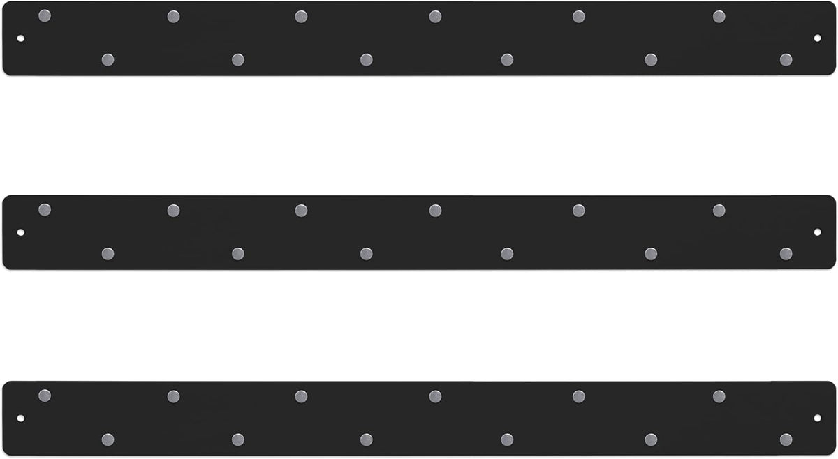 Three by Three Seattle 28"x2.5" Magnetic Strip Board, 3-Pack (Black)