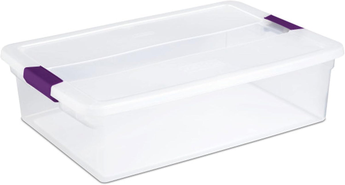 Sterilite 18-Pack 32 Quart ClearView Latch Box, Stackable Organizer Bins