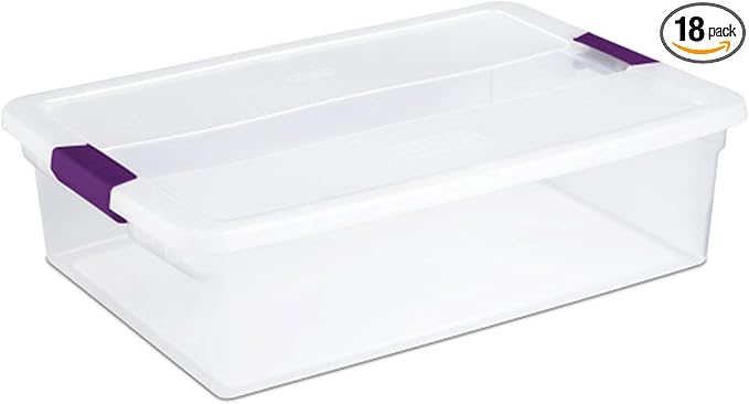 Sterilite 18-Pack 32 Quart ClearView Latch Box, Stackable Organizer Bins by Sterilite