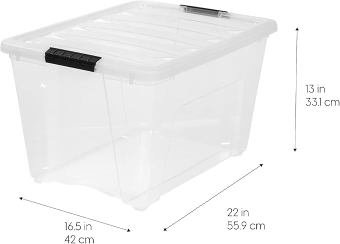 IRIS USA 54 Qt Stackable Plastic Storage Bins - Image 2