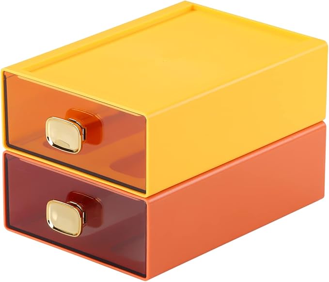 Spacious Desk Drawers, Stackable Desktop Organizer, Plastic Storage Box by OSteedWares