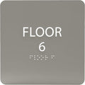 Clean Grey ADA Floor 6 Sign by ADACentralSigns