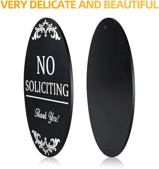 no soliciting sign for front door 4x5 inch No Soliciting Sign for Home Aluminum - Image 2