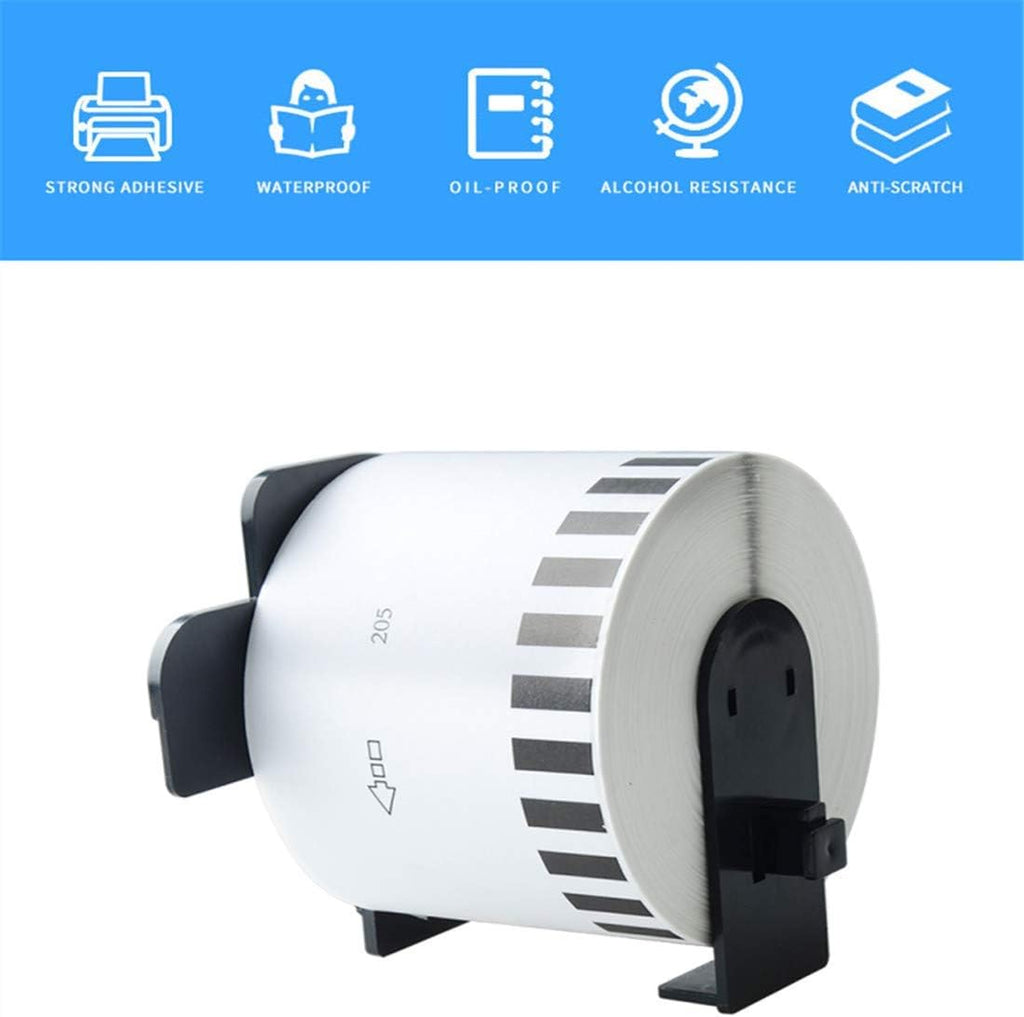 2 Pack DK-2205 BRO Compatible Label Paper Roll 2-3/7"x100' Continuous White Labels with 2 Reusable Cartridges use for QL-700 QL570 QL710W QL800 QL810W QL1060N QL720NW QL550 (2)