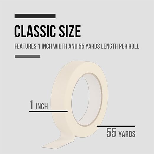 Lichamp Masking Tape 1 inch, 20 Pack General Purpose Beige White Masking Tape - Image 6