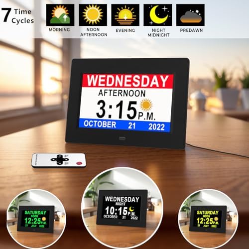 massii 27 alarms digital talking clock with time, front angle view